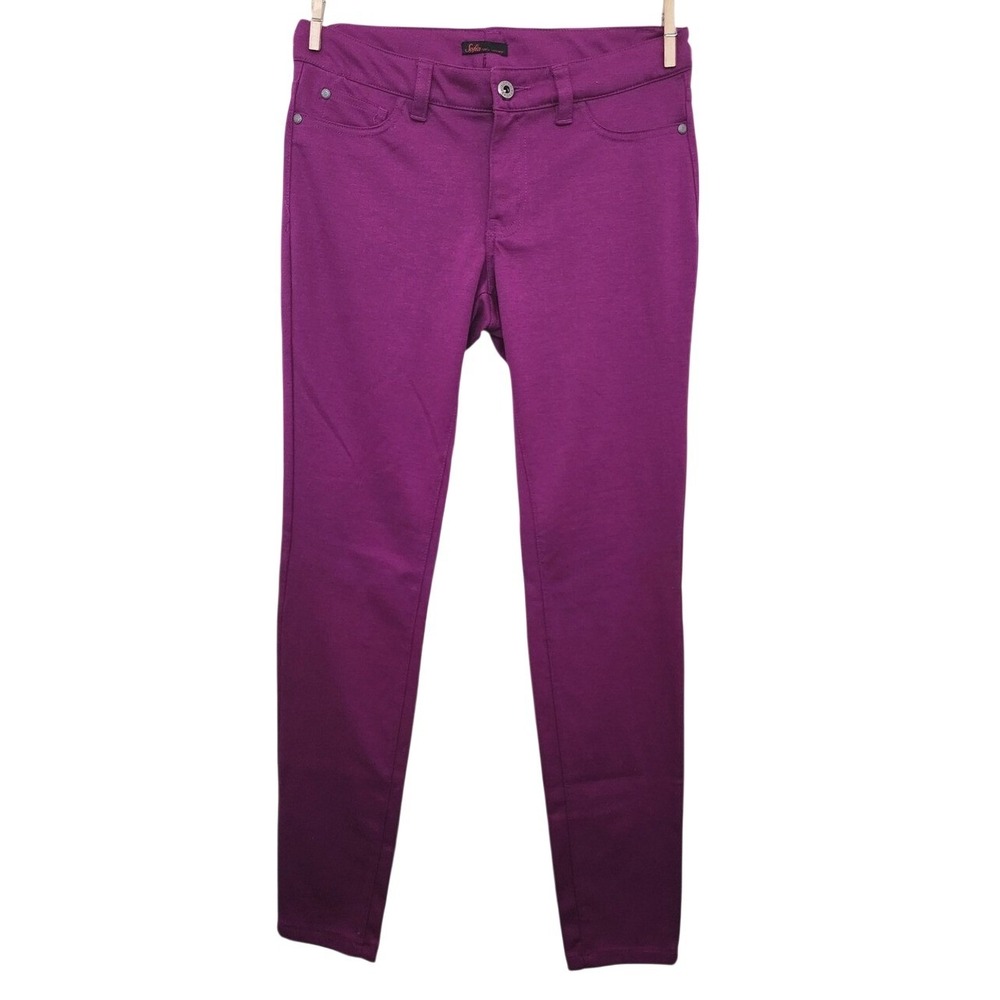fSofia Vergara Skinny Pants Goji Berry Purple Mid Rise Stretch Fall Cozy Winter